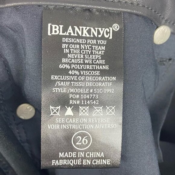 NWT Blank NYC Faux Leather Legging The Reade Crop Pants Size 26 New With Tags - Picture 7 of 11